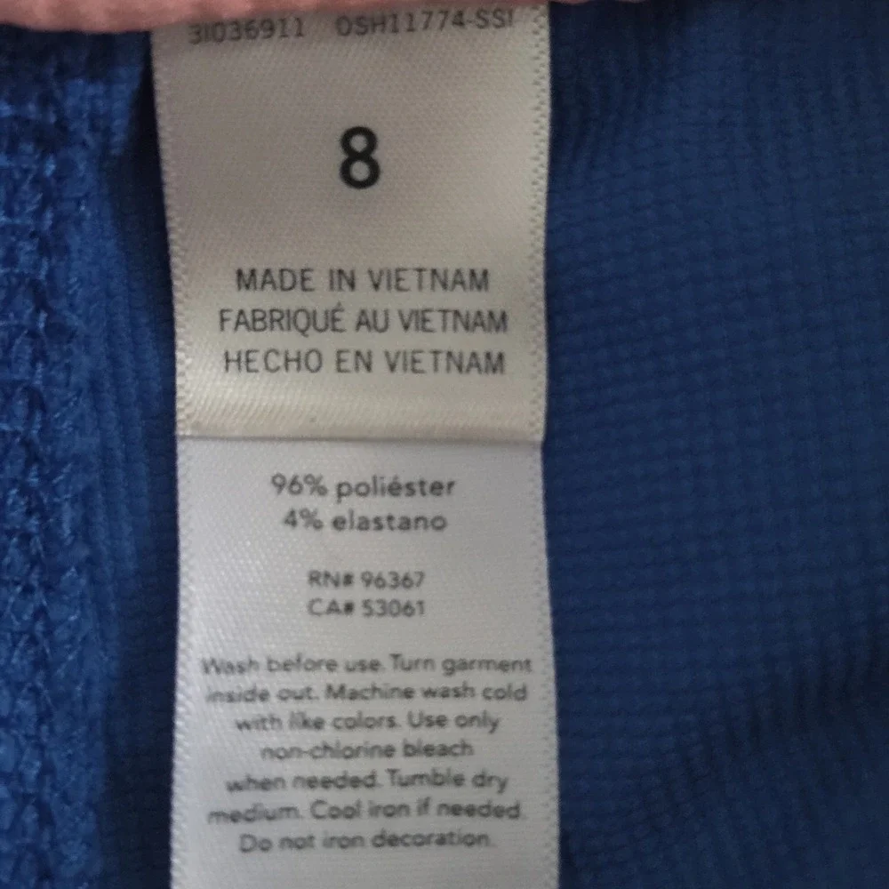 Oshkosh bgosh Boys Size 8 Drawstring Colorblock Swim Trunks Blue